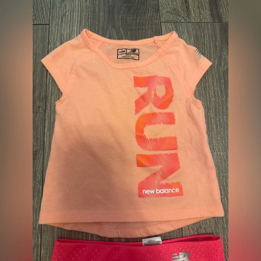 New Balance Baby Girl Tennis Matching Outfit Pink Size 12 Months